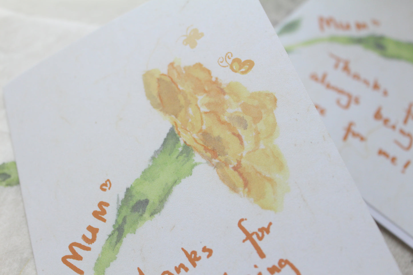 A6 Mother's Day Card | Recycled Paper | Carnation floral watercolour painting | 'Mum, thanks for always being there for me!'