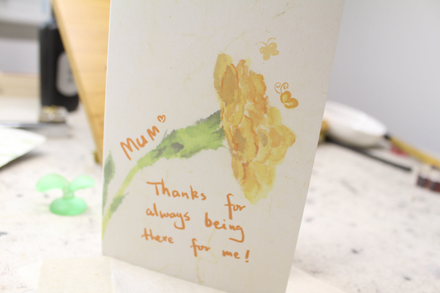 A6 Mother's Day Card | Recycled Paper | Carnation floral watercolour painting | 'Mum, thanks for always being there for me!'