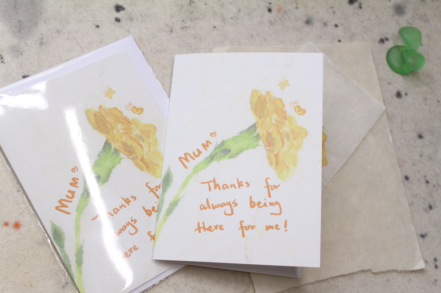 A6 Mother's Day Card | Recycled Paper | Carnation floral watercolour painting | 'Mum, thanks for always being there for me!'