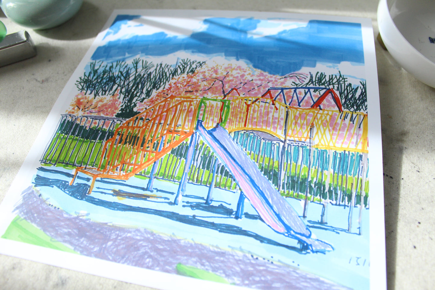 Art print | Crookes Valley Park Sheffield | 21x21cm