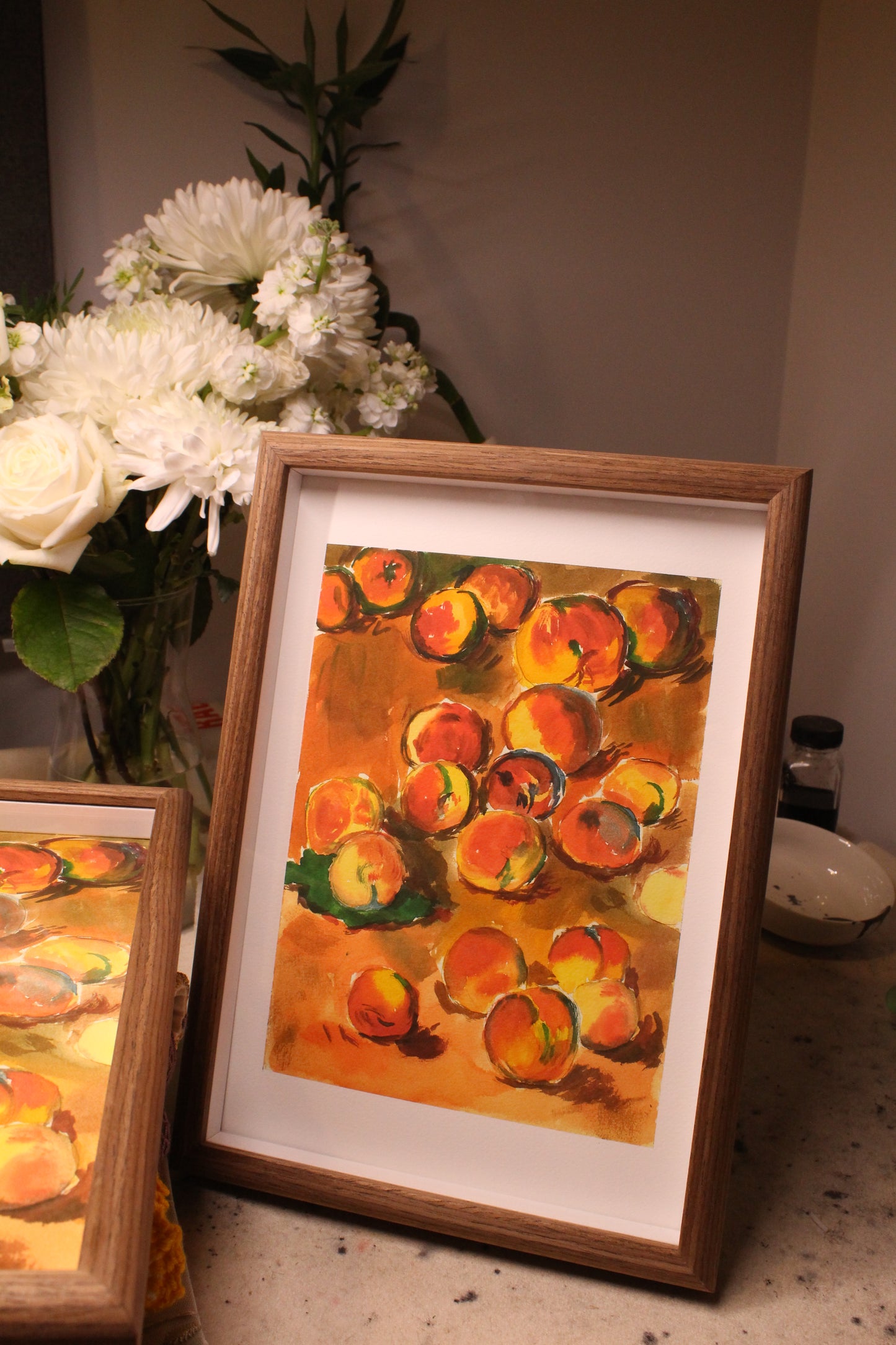 Framed | Unframed Art Print | Peaches by Claude Monet but in Watercolour | Impressionism