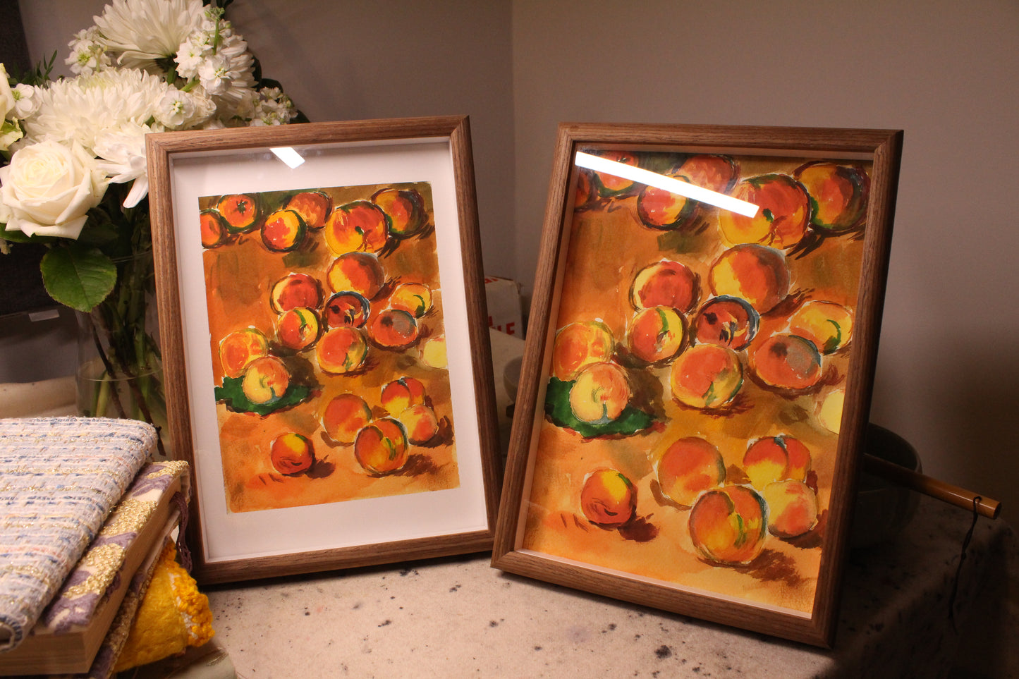 Framed | Unframed Art Print | Peaches by Claude Monet but in Watercolour | Impressionism