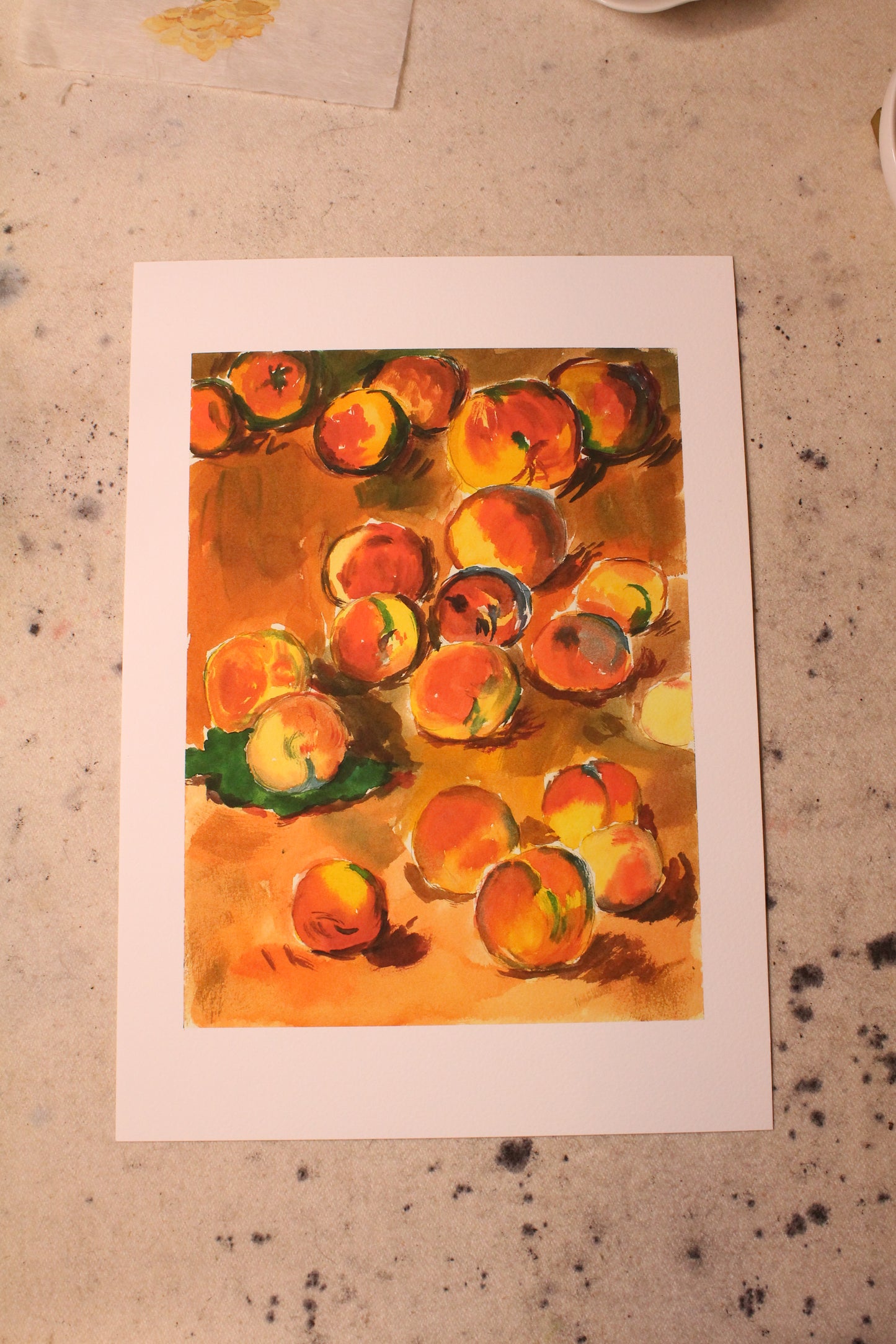 Framed | Unframed Art Print | Peaches by Claude Monet but in Watercolour | Impressionism