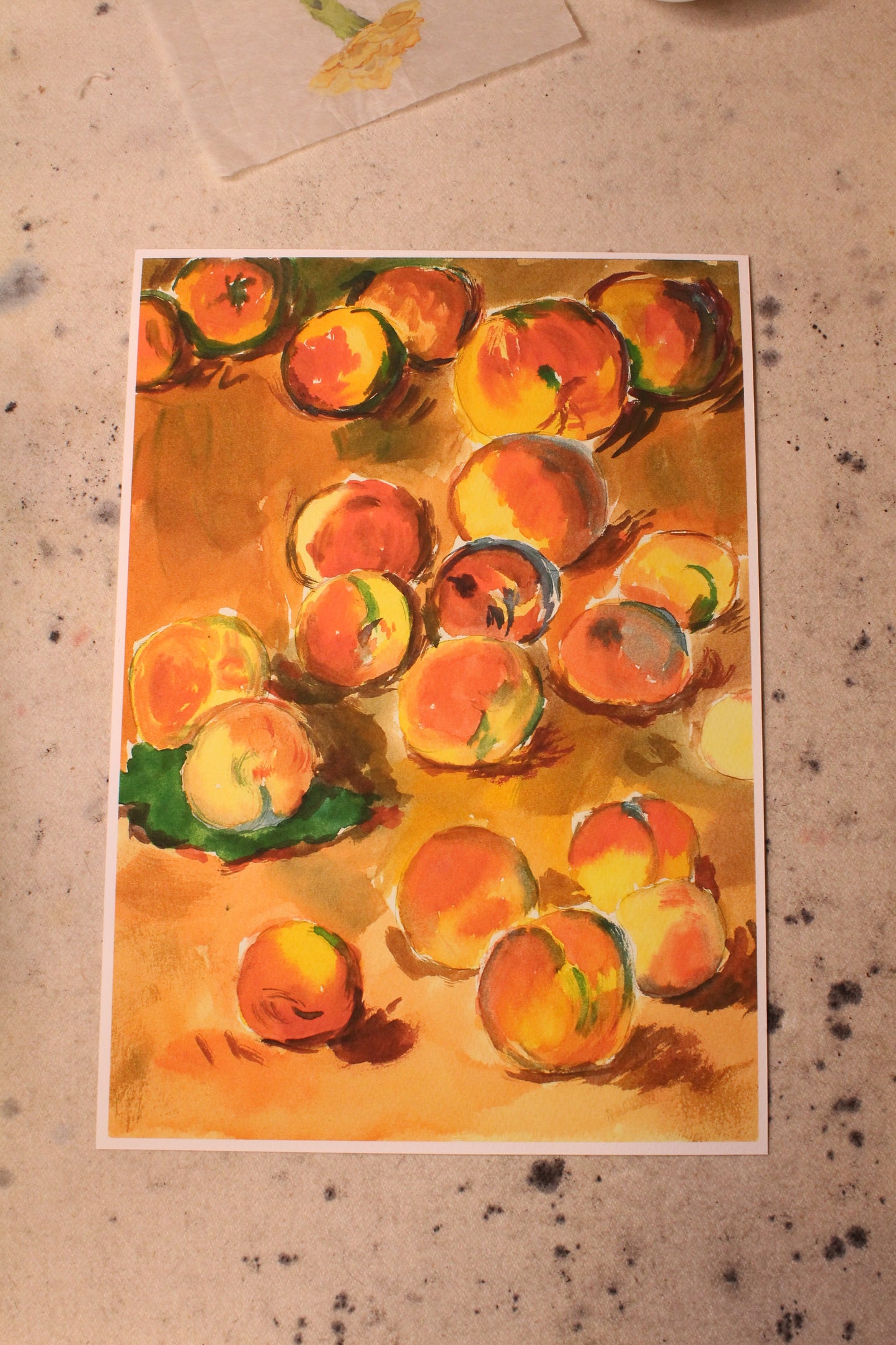 Framed | Unframed Art Print | Peaches by Claude Monet but in Watercolour | Impressionism