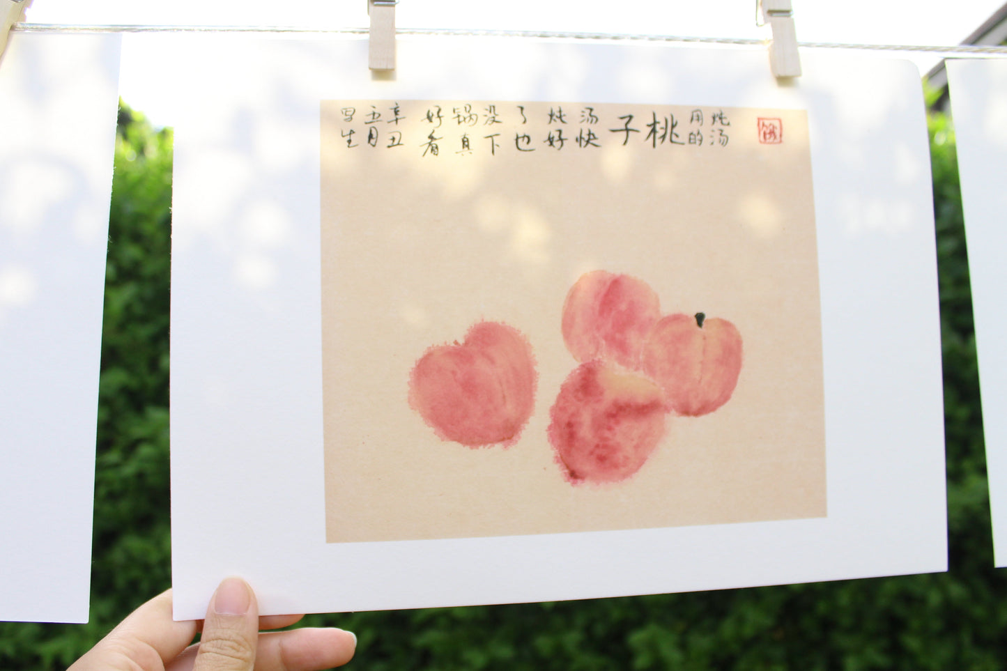 Framed | Unframed Art Print | Watercolour Peaches