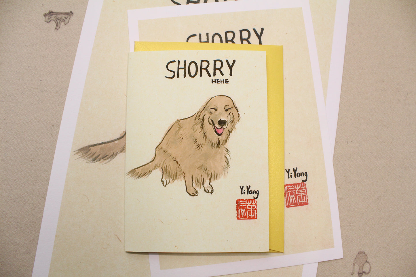 A6 Greeting Card | Guilty Golden Retriever